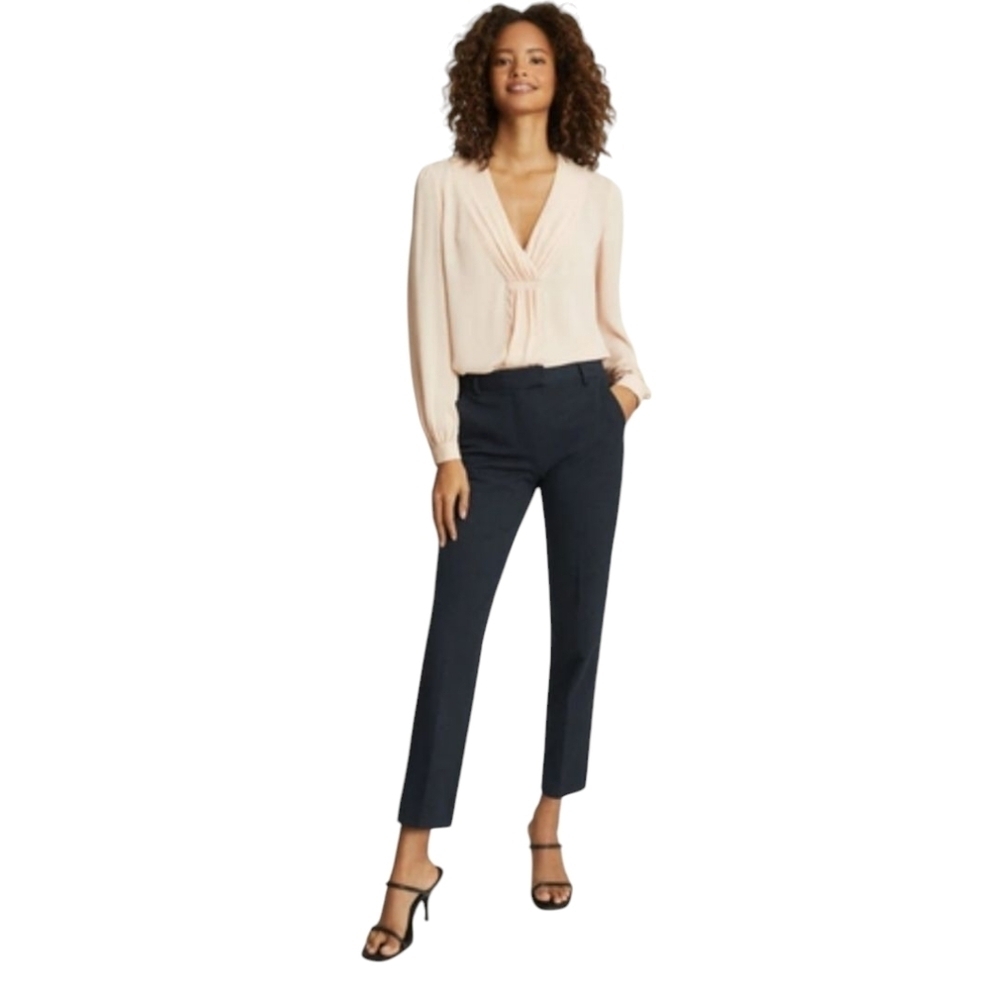 Reiss Dark Blue hartley Slim Leg textured pants Career Office Essential